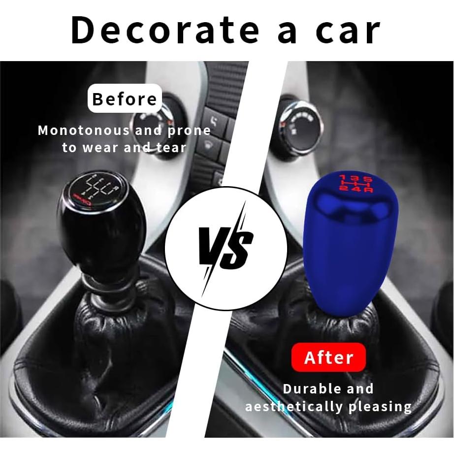 Perilla de Cambio Manual CHRYMUM Azul 5 Velocidades Aluminio