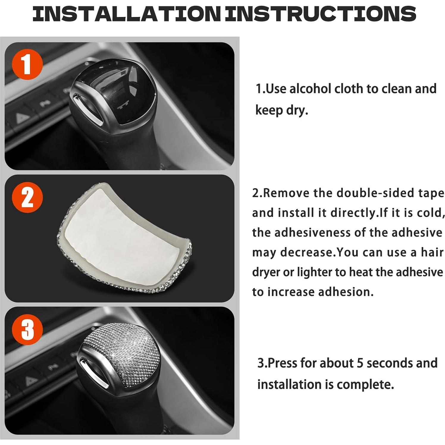 Cubierta de Palanca de Cambios Cristal CONGCONG para Audi Q3 2019-2024