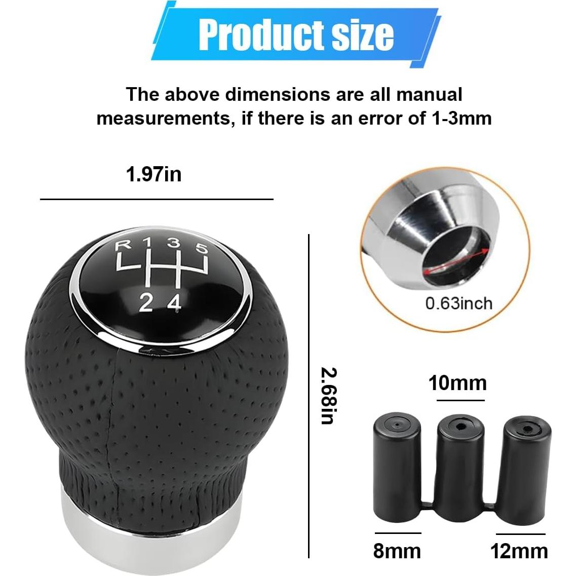 Perilla de Cambio ZIMISI 5 Velocidades Universal Negra