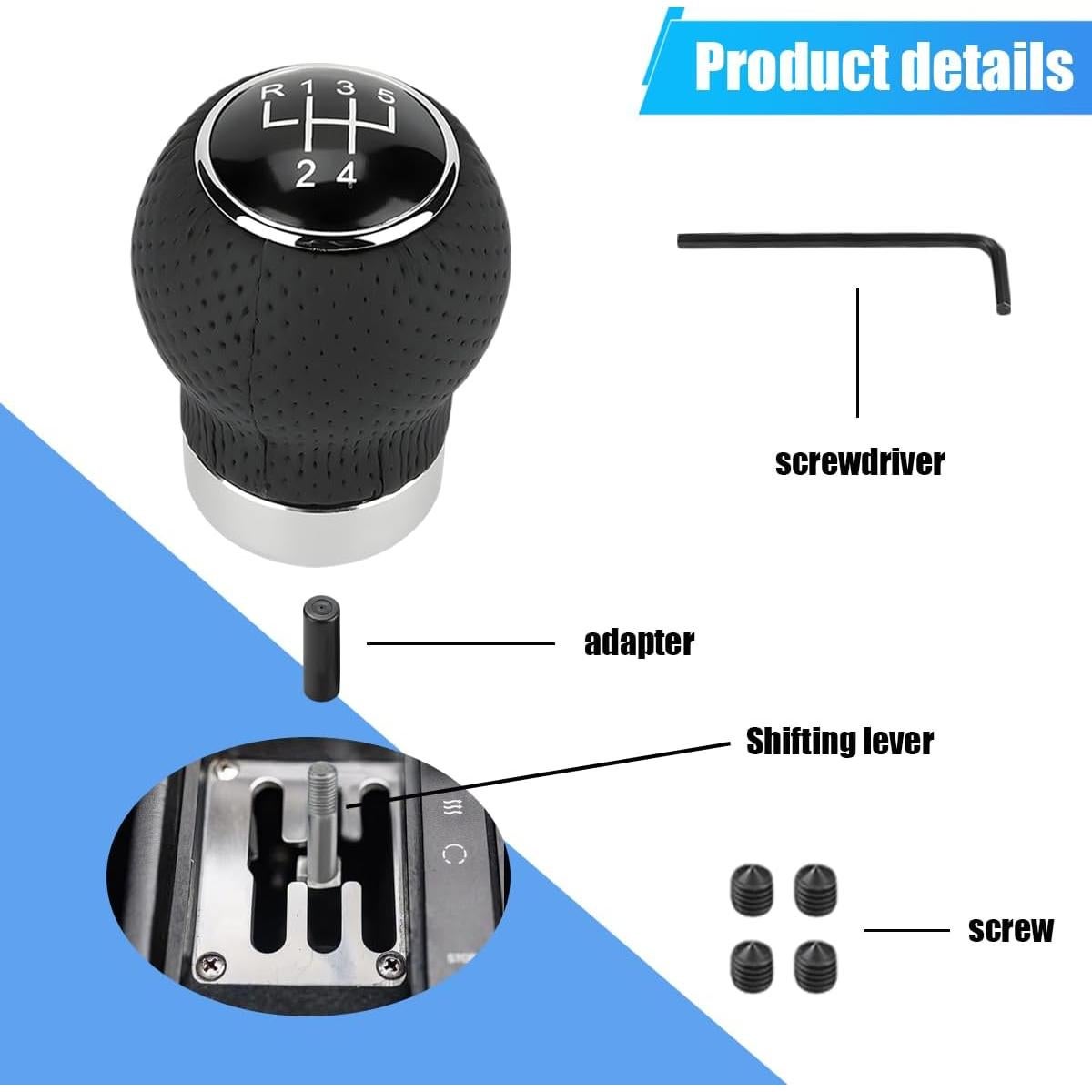 Perilla de Cambio ZIMISI 5 Velocidades Universal Negra