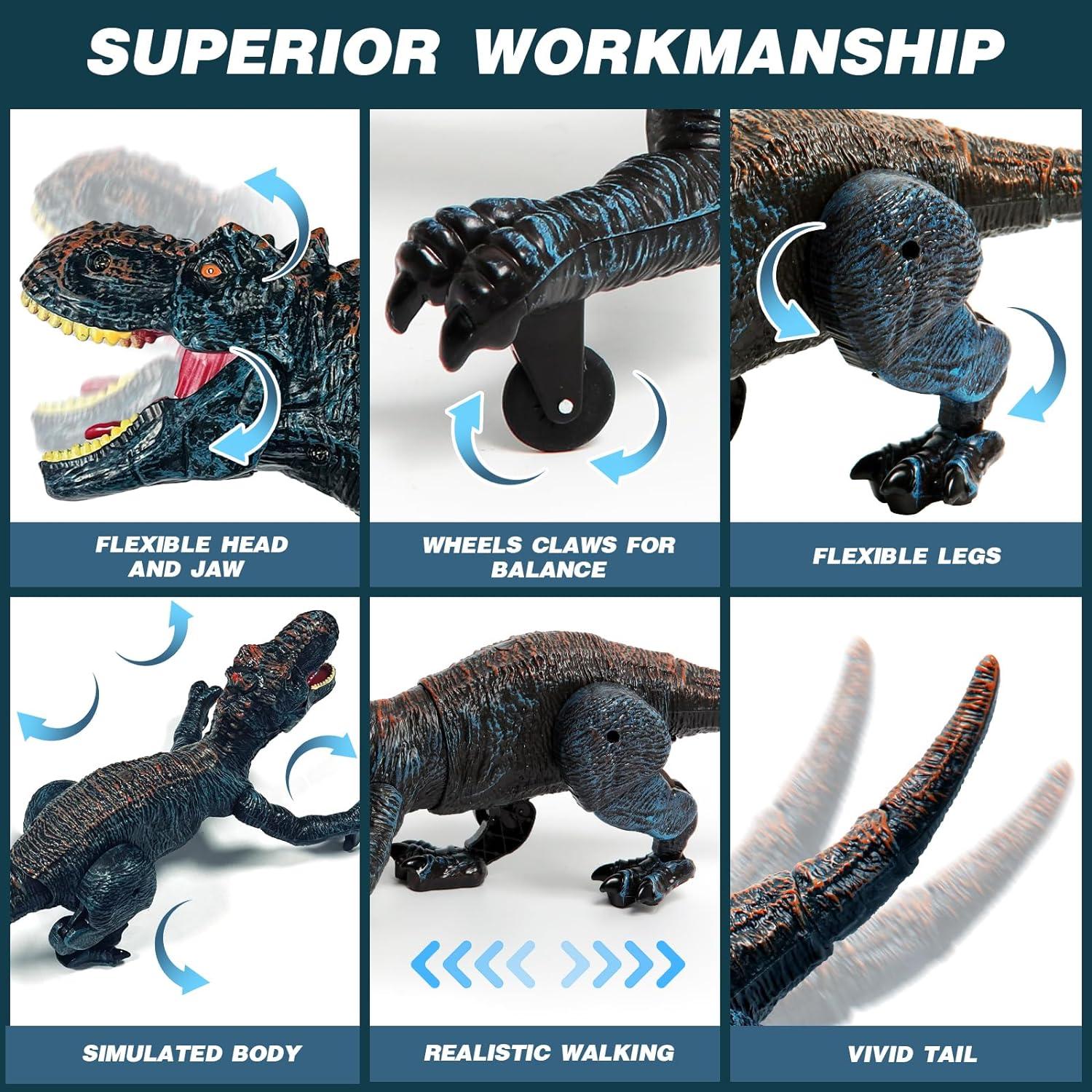 Robot Dinosaurio T-Rex Control Remoto Sunrad 26.9cm Luz Rugido