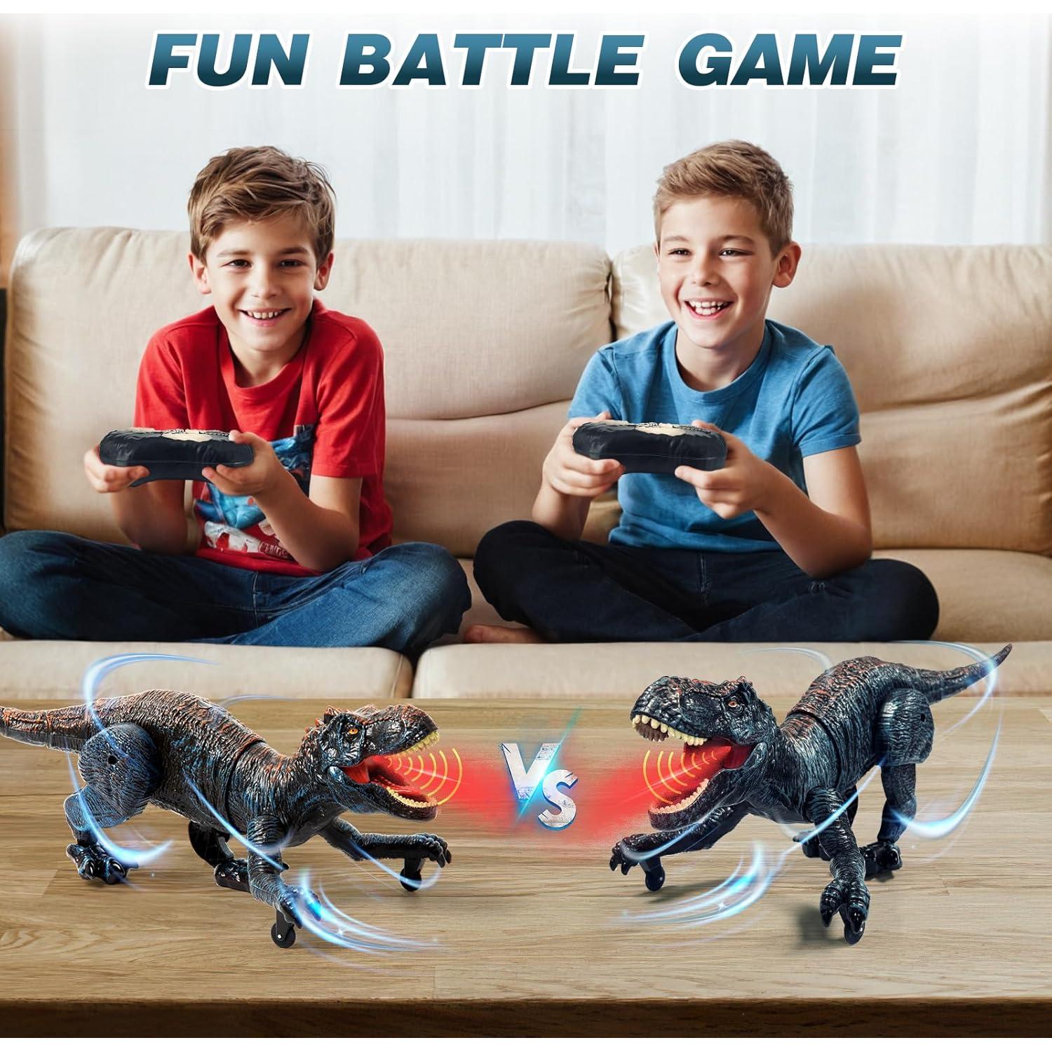 Robot Dinosaurio T-Rex Control Remoto Sunrad 26.9cm Luz Rugido