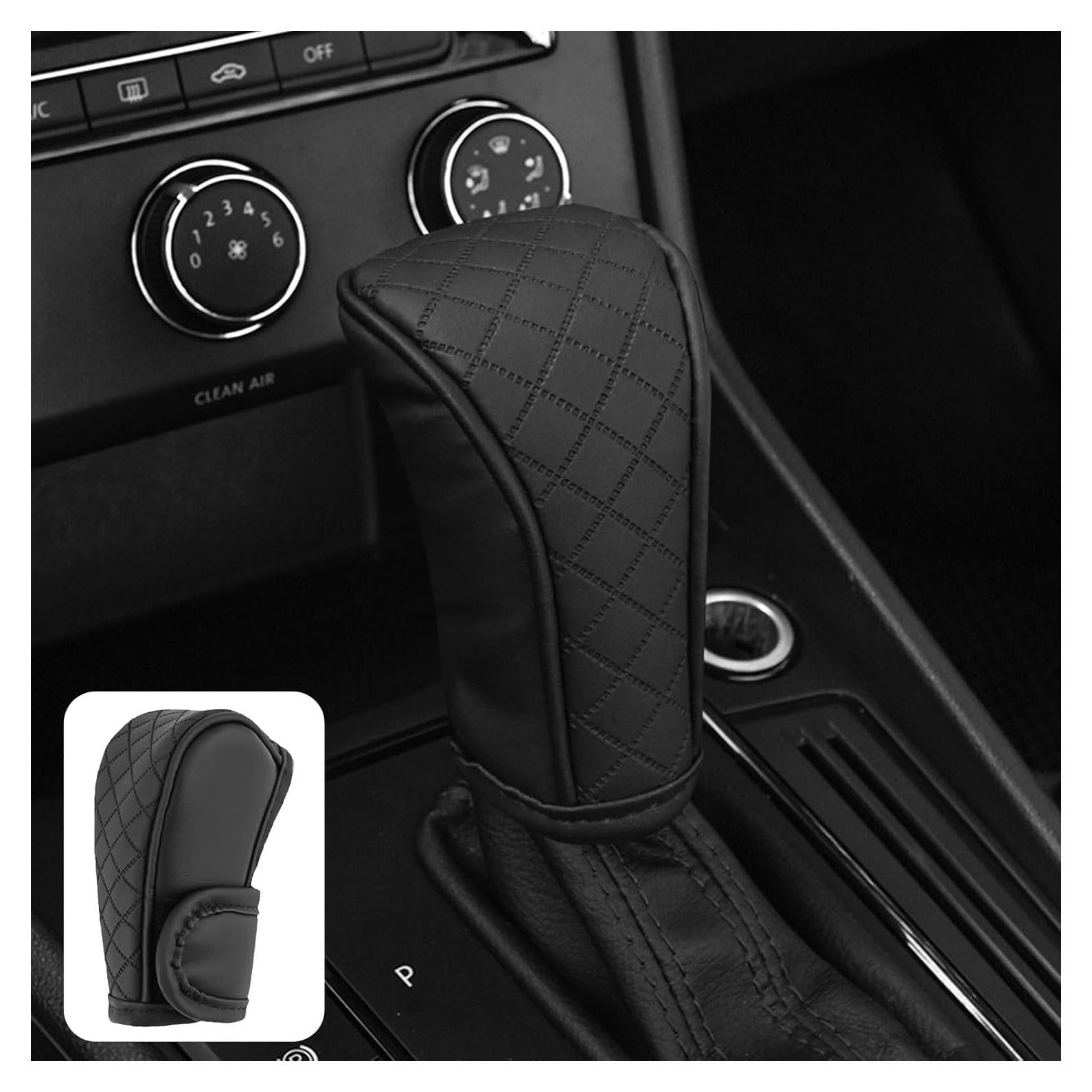 Cubierta de pomo de cambio HHZL de cuero PU negro antideslizante