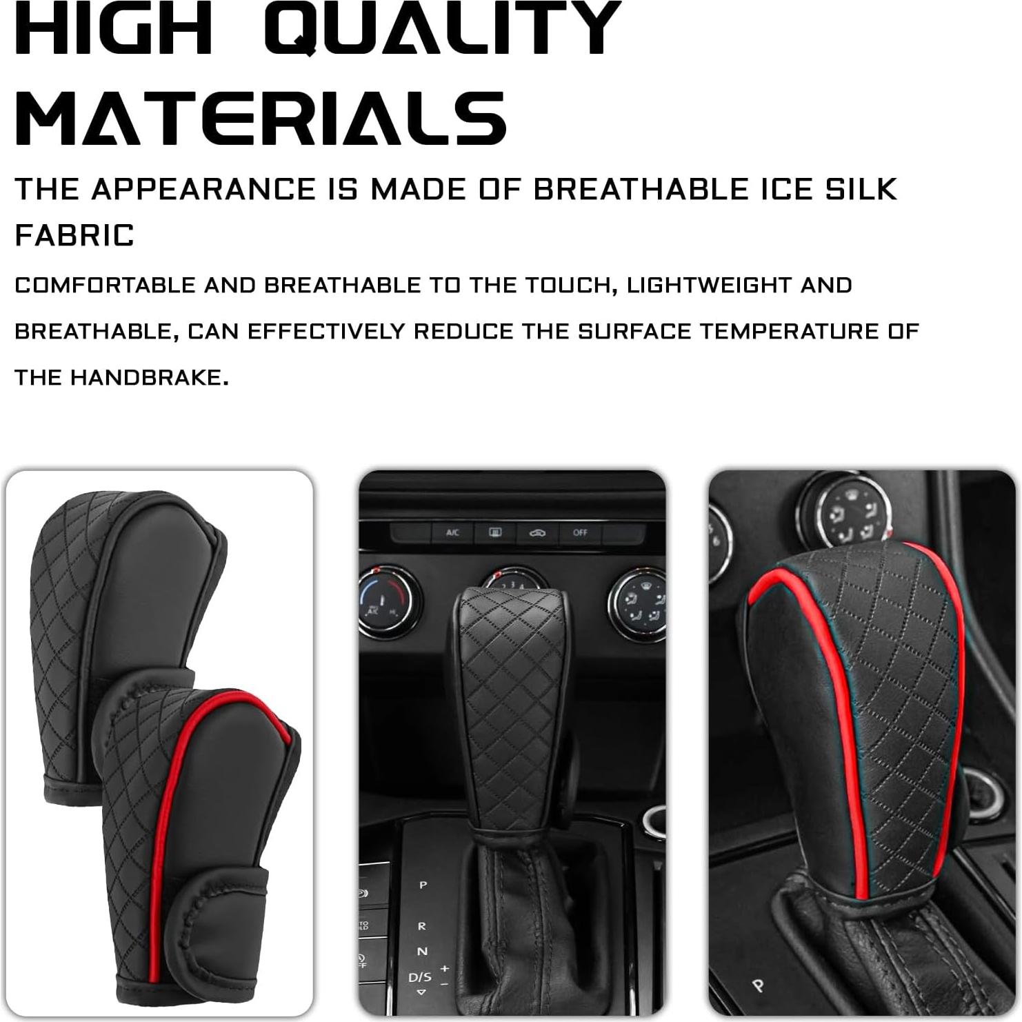 Cubierta de pomo de cambio de cuero KUQUTIDY negra antideslizante