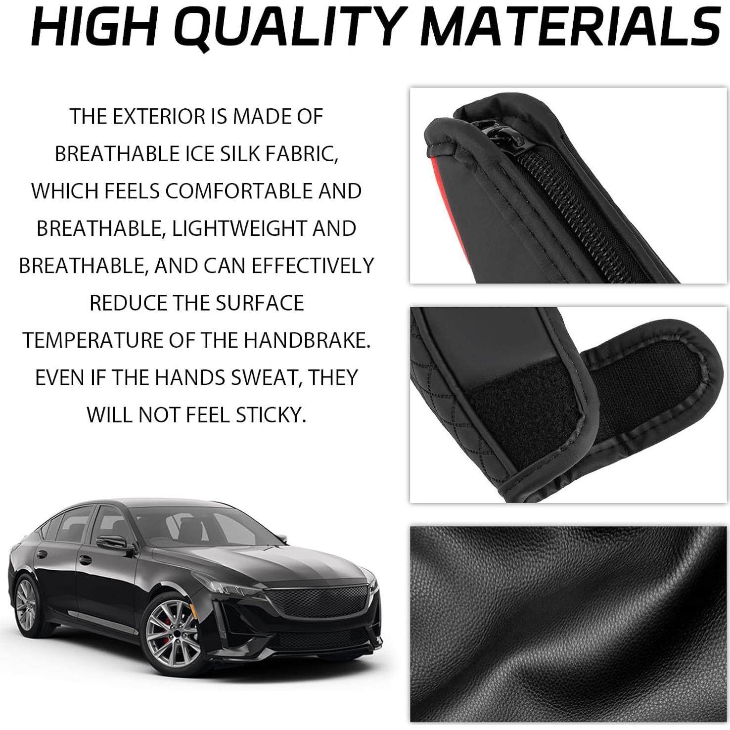 Cubierta de pomo de palanca de cambios HHZL Eco-Cuero Negro/Rojo