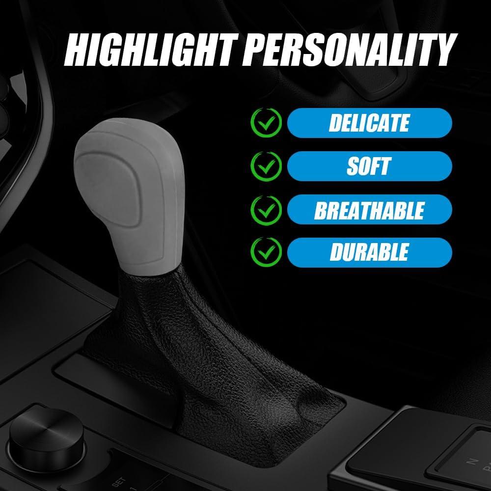 Cubierta de Pomo de Cambio de Silicona Zufoty Gris Universal