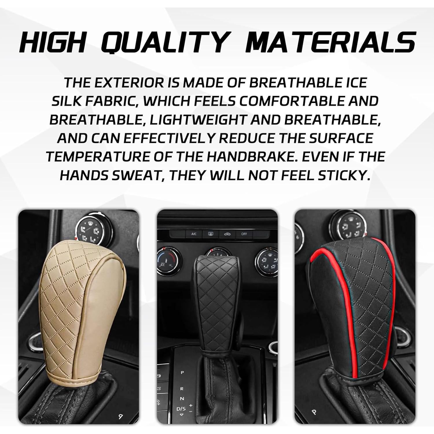 Cubierta de pomo de cambio de marcha QKYS de cuero antideslizante