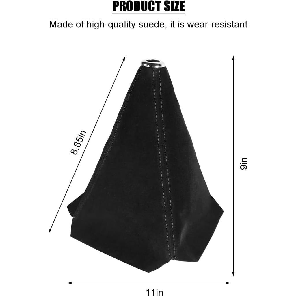 Cubierta de Botón de Cambio Ywdiml - Cuero Suede Negro Universal