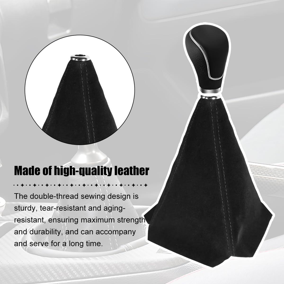 Cubierta de Botón de Cambio Ywdiml - Cuero Suede Negro Universal