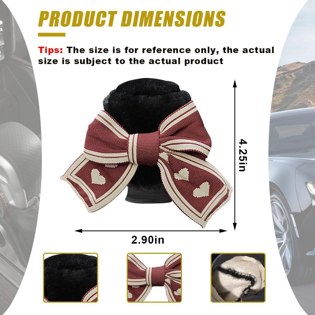 Cubierta de Pomo de Cambio LHDOS Felpa Corazón Rojo