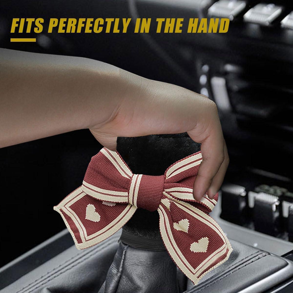 Cubierta de Pomo de Cambio LHDOS Felpa Corazón Rojo