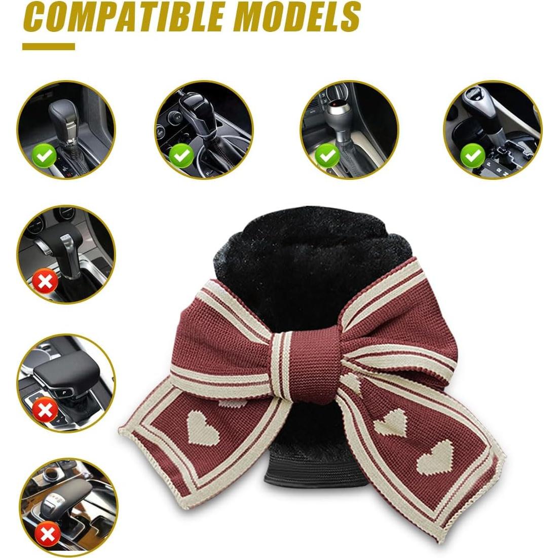 Cubierta de Pomo de Cambio LHDOS Felpa Corazón Rojo