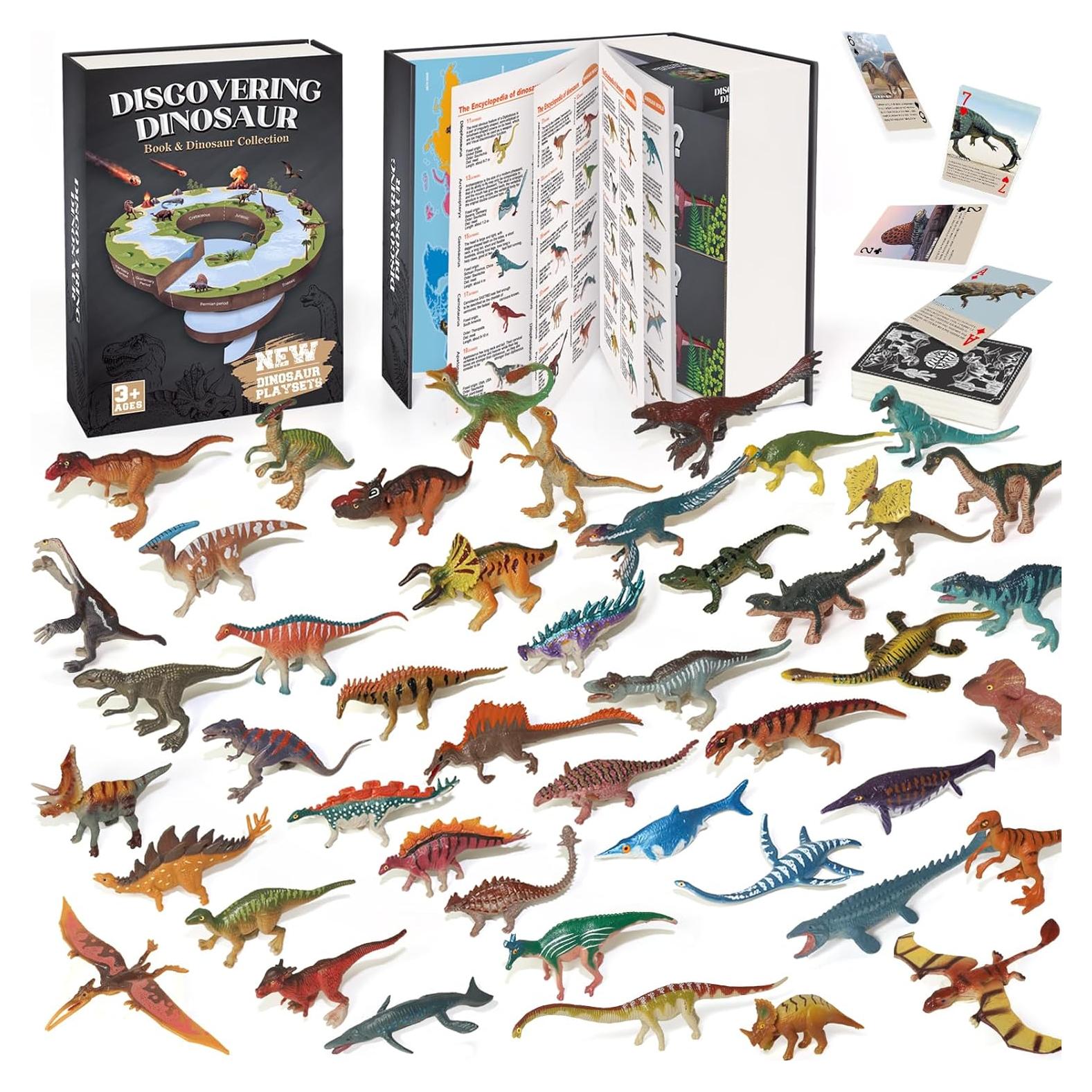 Libro Interactivo de Dinosaurios 50 Figuras y Tarjetas