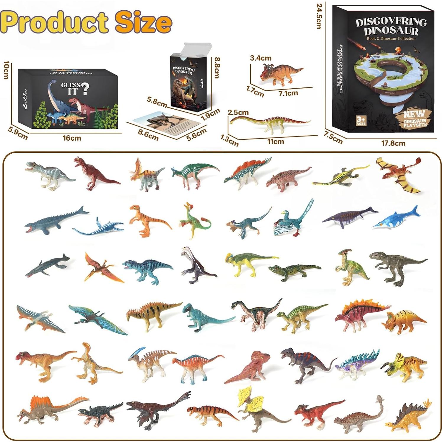 Libro Interactivo de Dinosaurios 50 Figuras y Tarjetas