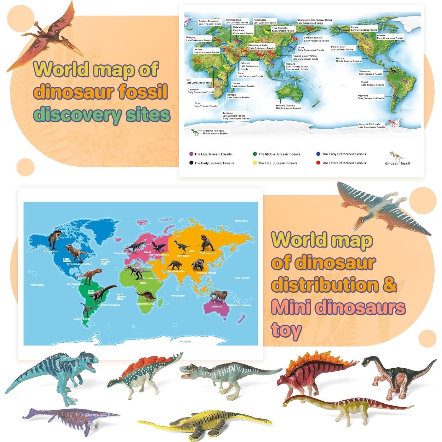 Libro Interactivo de Dinosaurios 50 Figuras y Tarjetas