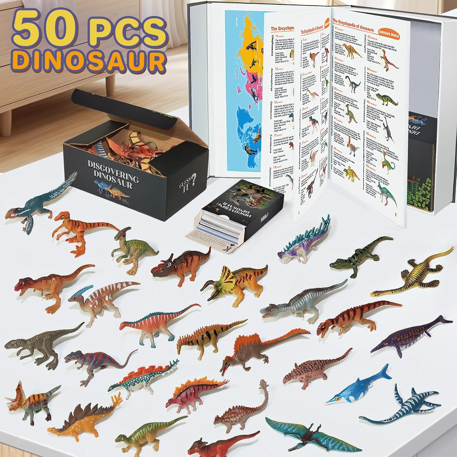 Libro Interactivo de Dinosaurios 50 Figuras y Tarjetas