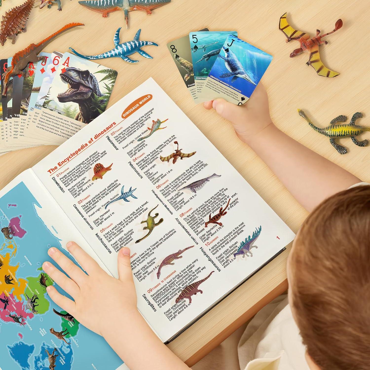 Libro Interactivo de Dinosaurios 50 Figuras y Tarjetas