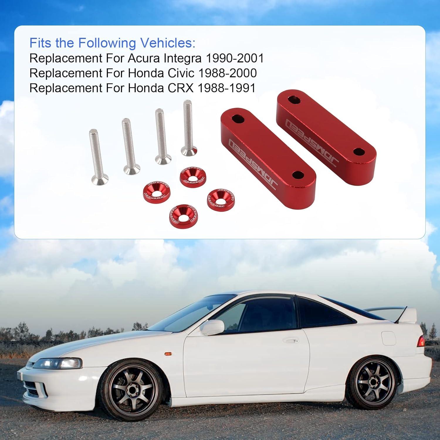 Espaciador de Capó JDMSPEED Anodizado Rojo 1.9 cm Honda Acura