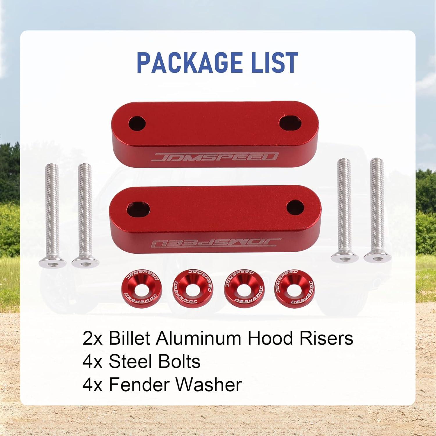 Espaciador de Capó JDMSPEED Anodizado Rojo 1.9 cm Honda Acura