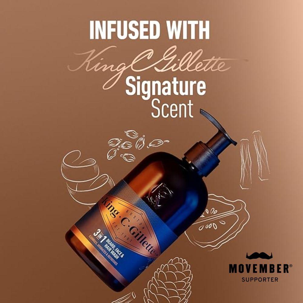 Lavado de Barba y Cara King C. Gillette 311 ml Aceite Argán