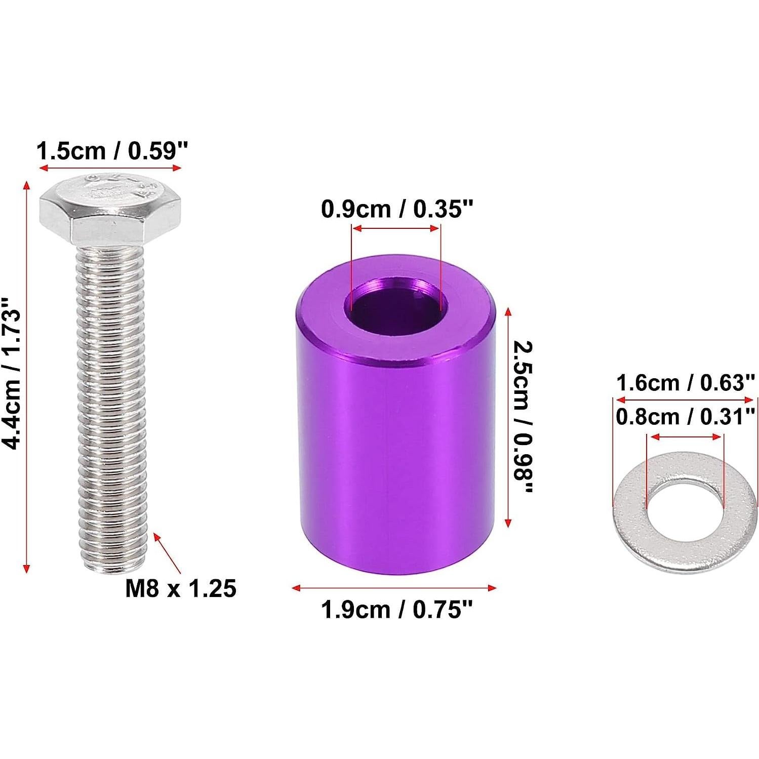 Kit de Espaciadores de Ventilación Unifizz 4 Pcs 8mm Morado