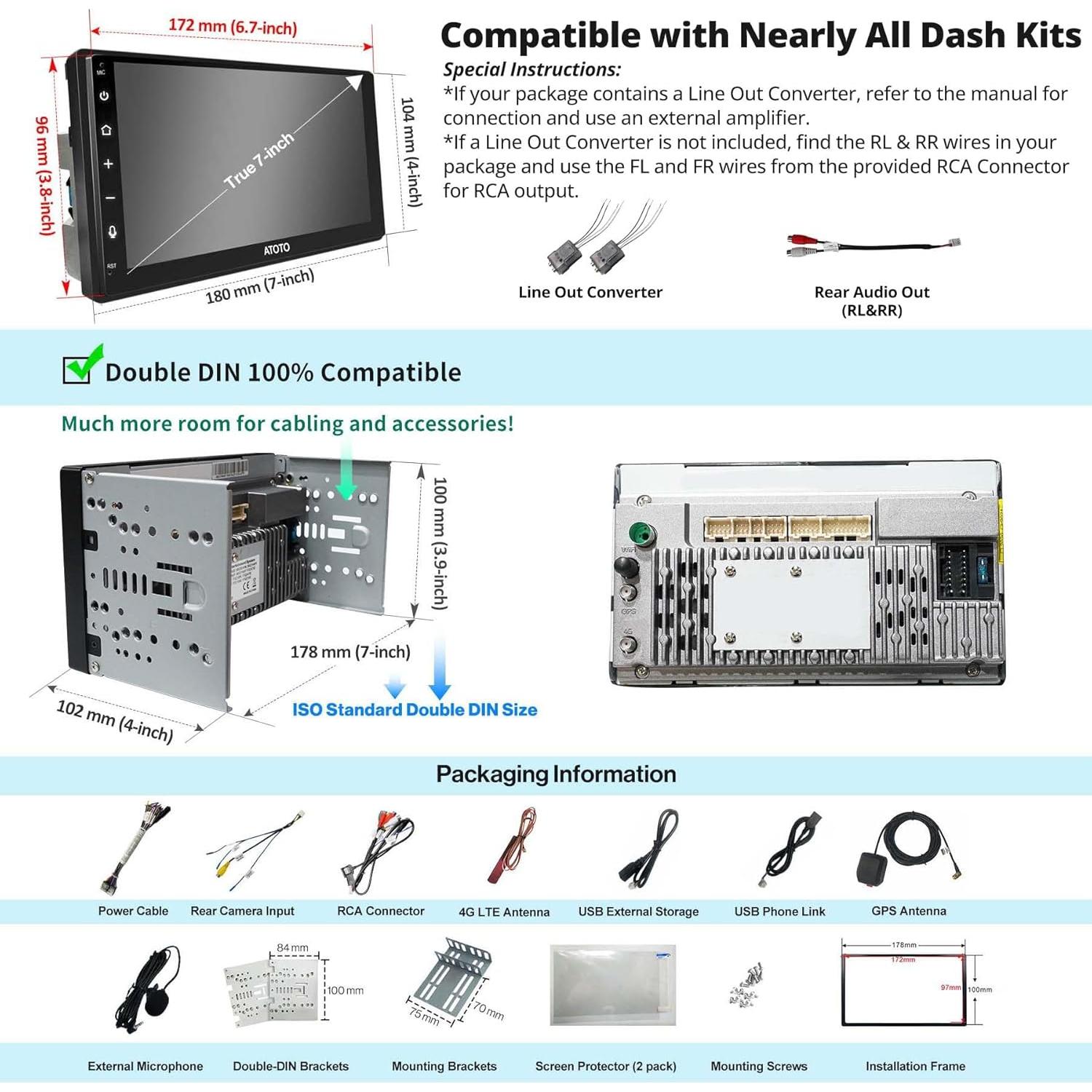 Estéreo de Coche ATOTO S8 Doble Din 7" Android Auto CarPlay