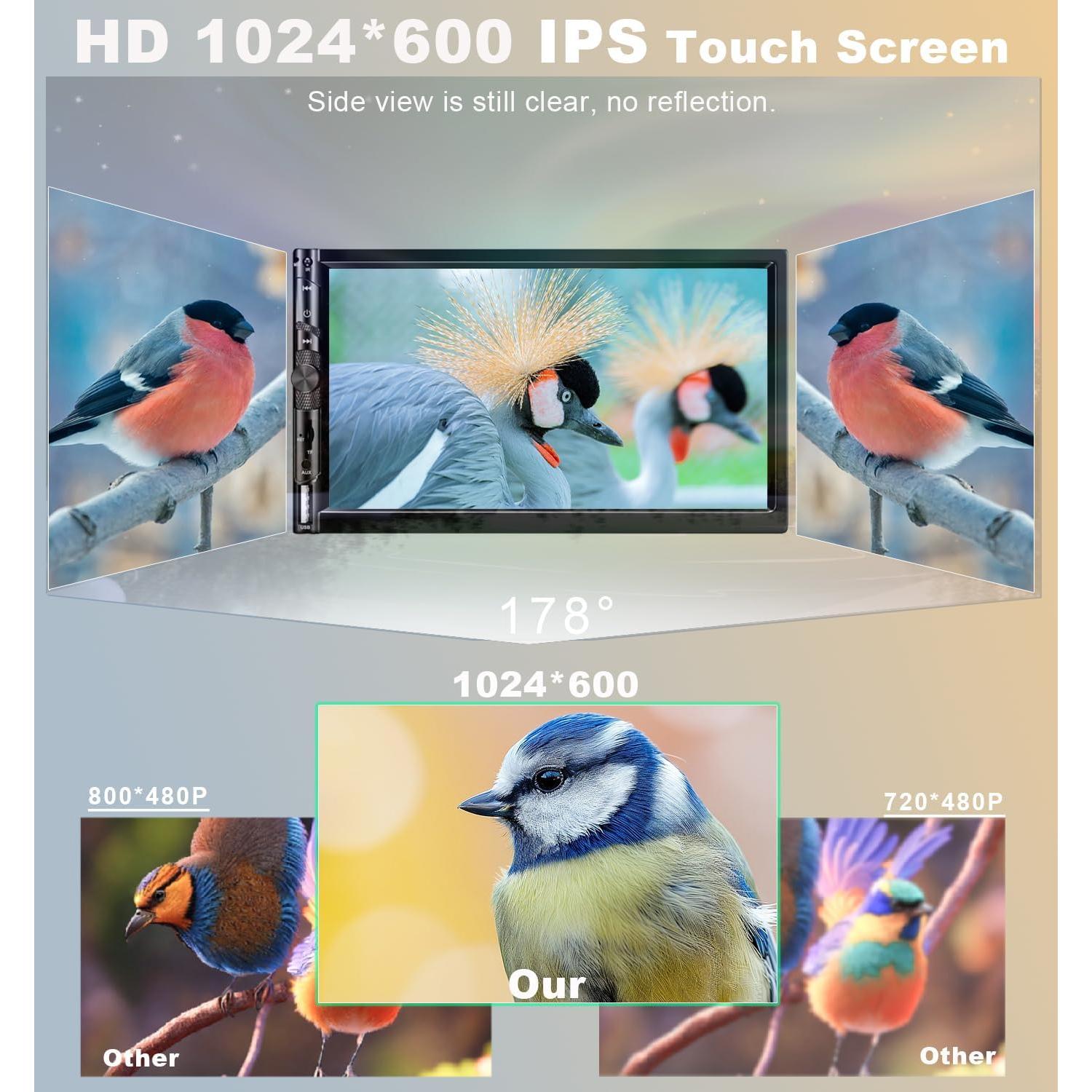 Estéreo Doble Din Nideocion 7" con Apple CarPlay y Bluetooth 5.2