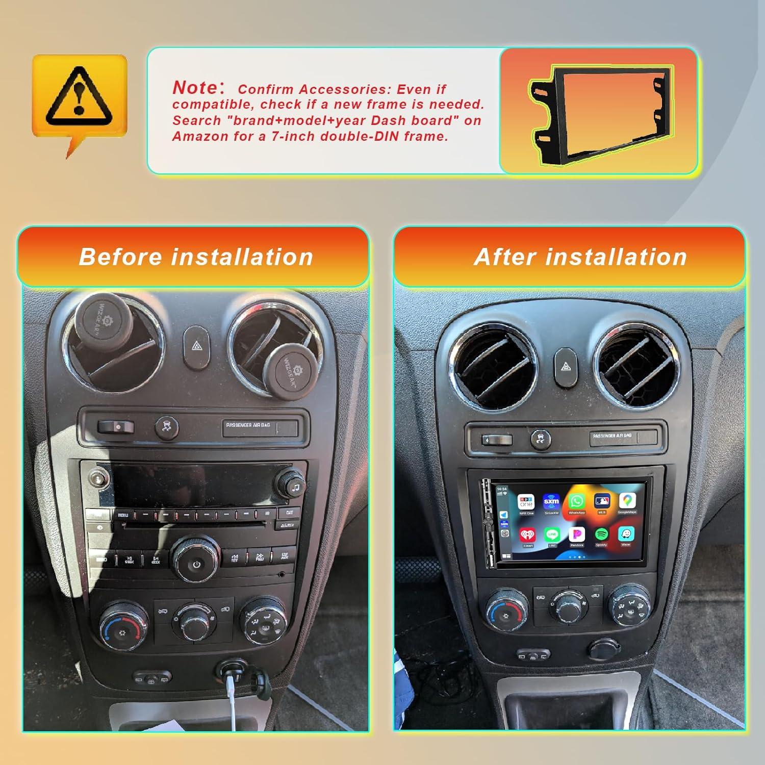 Estéreo Doble Din Nideocion 7" con Apple CarPlay y Bluetooth 5.2