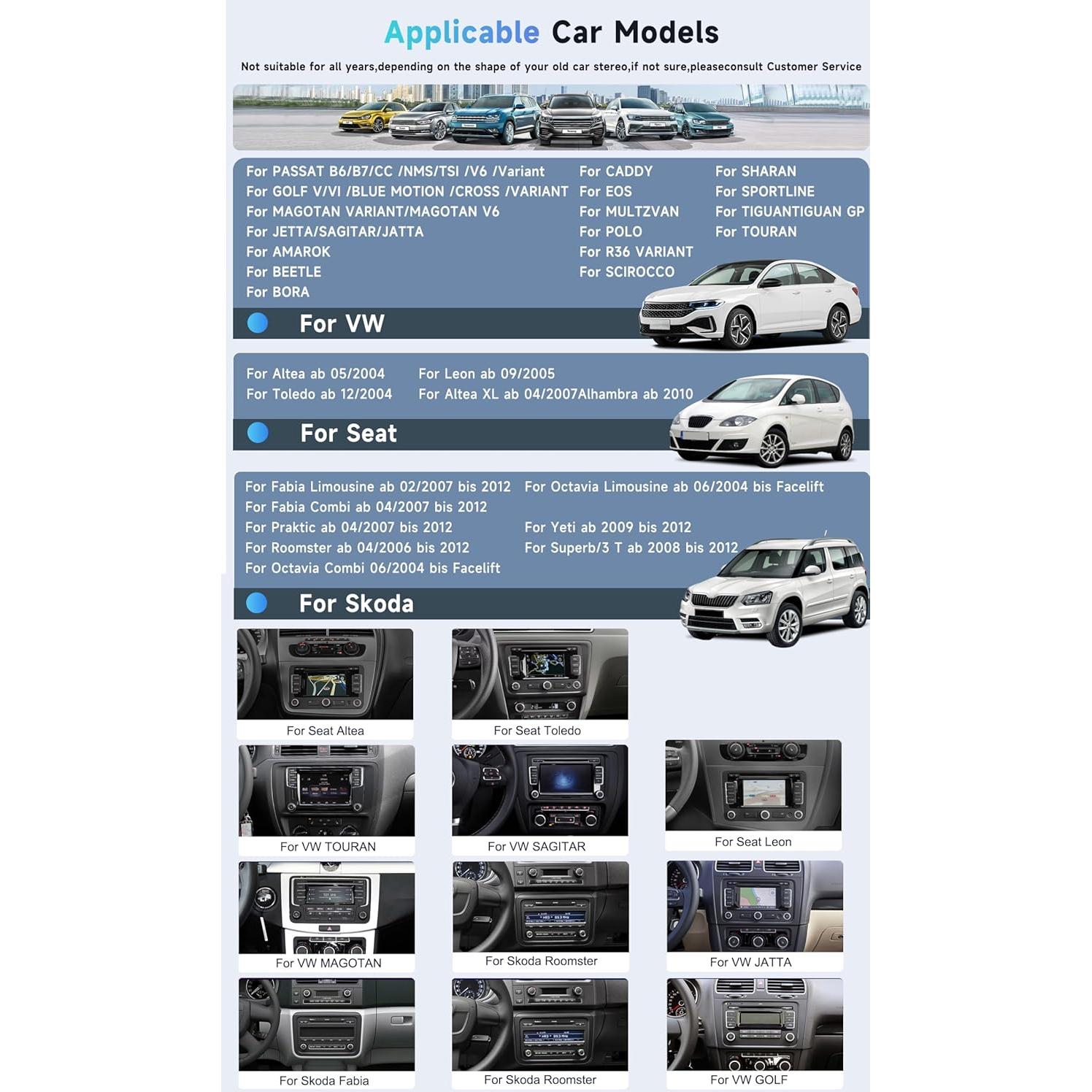 Estéreo de Coche Android 7" 2+64G para VW Jetta Golf Passat