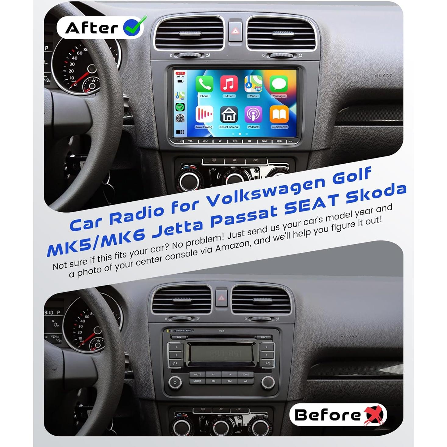 Estéreo Doble Din Android 9" VECHTEL 2GB 64GB CarPlay VW