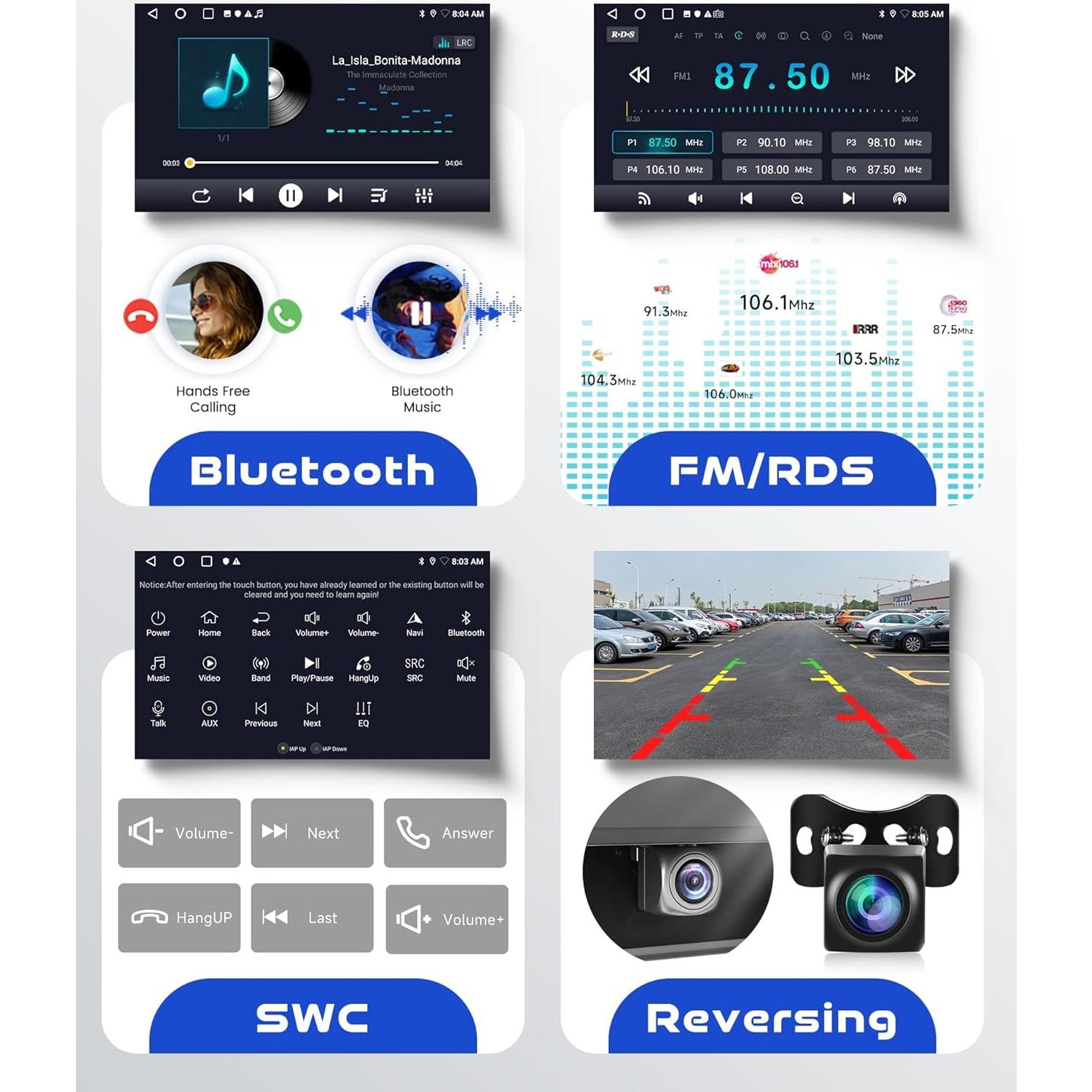 Estéreo Doble Din Android 9" VECHTEL 2GB 64GB CarPlay VW