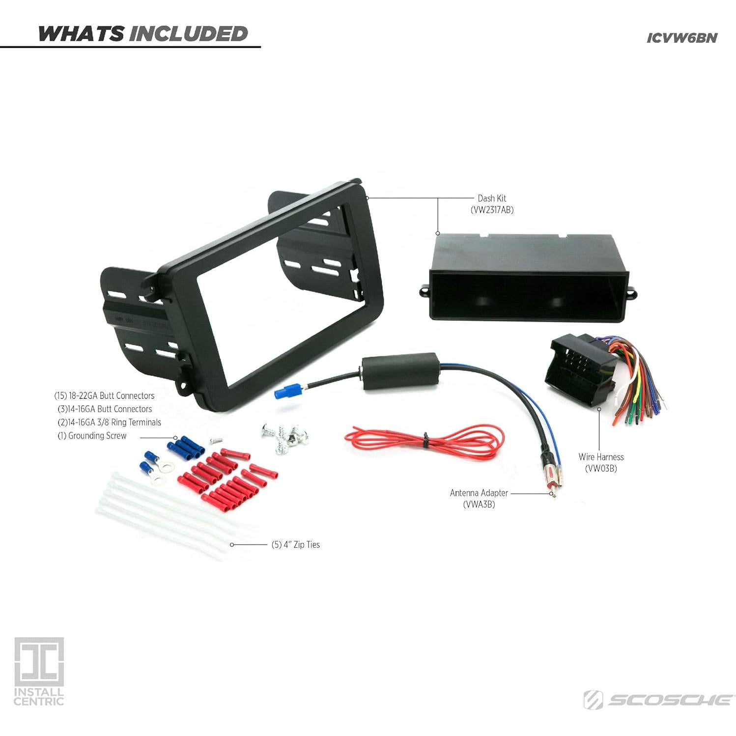 Kit de Instalación Completo Scosche ICVW6BN para Volkswagen 2002-15