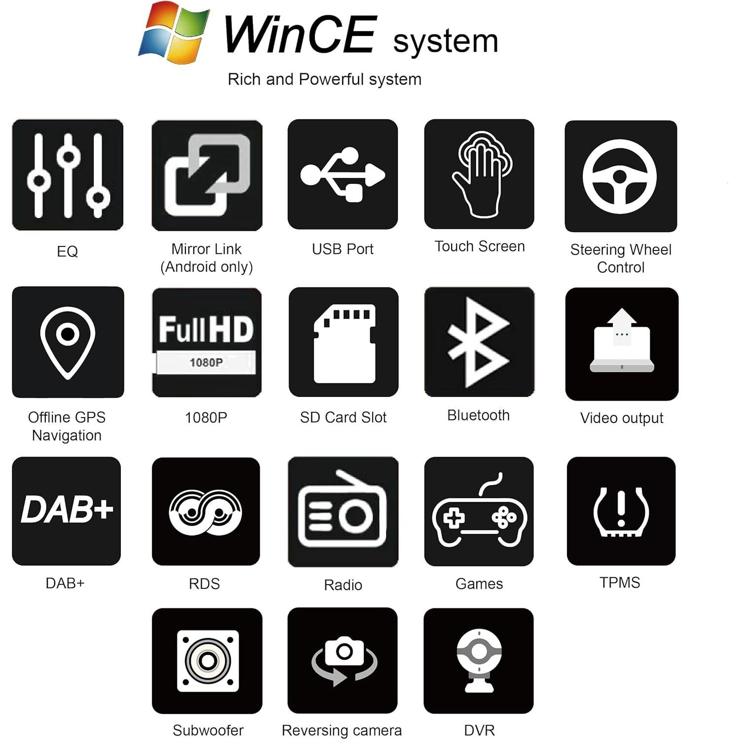 Estéreo de Coche Amaseaudio WinCE 2 Din para Audi A4/S4/RS4