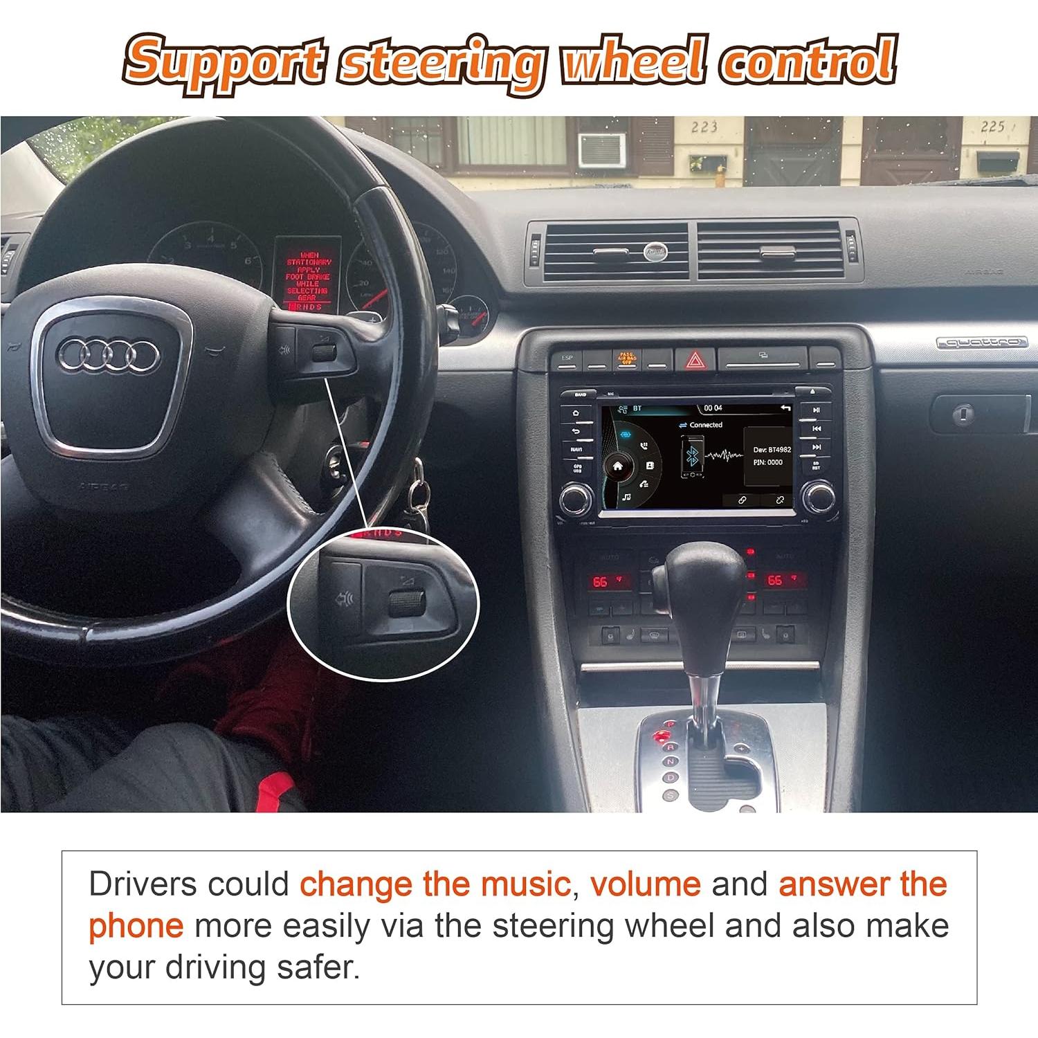 Estéreo de Coche Amaseaudio WinCE 2 Din para Audi A4/S4/RS4