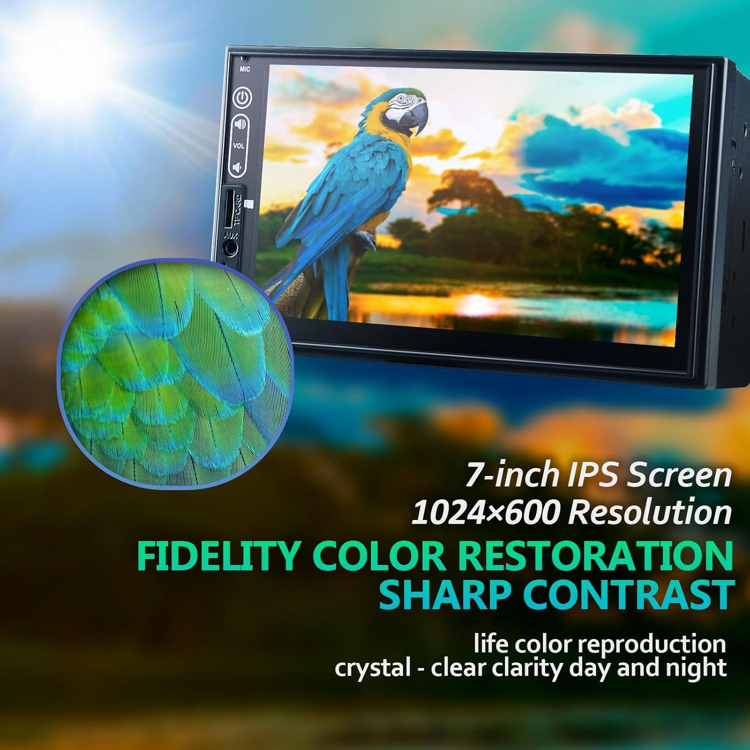 Estéreo de Coche Doble Din Corehan 7" Bluetooth CarPlay Android Auto