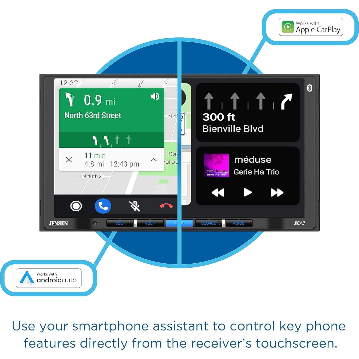 Estéreo de Coche Jensen J1CA7 7" Pantalla Táctil + Cámara