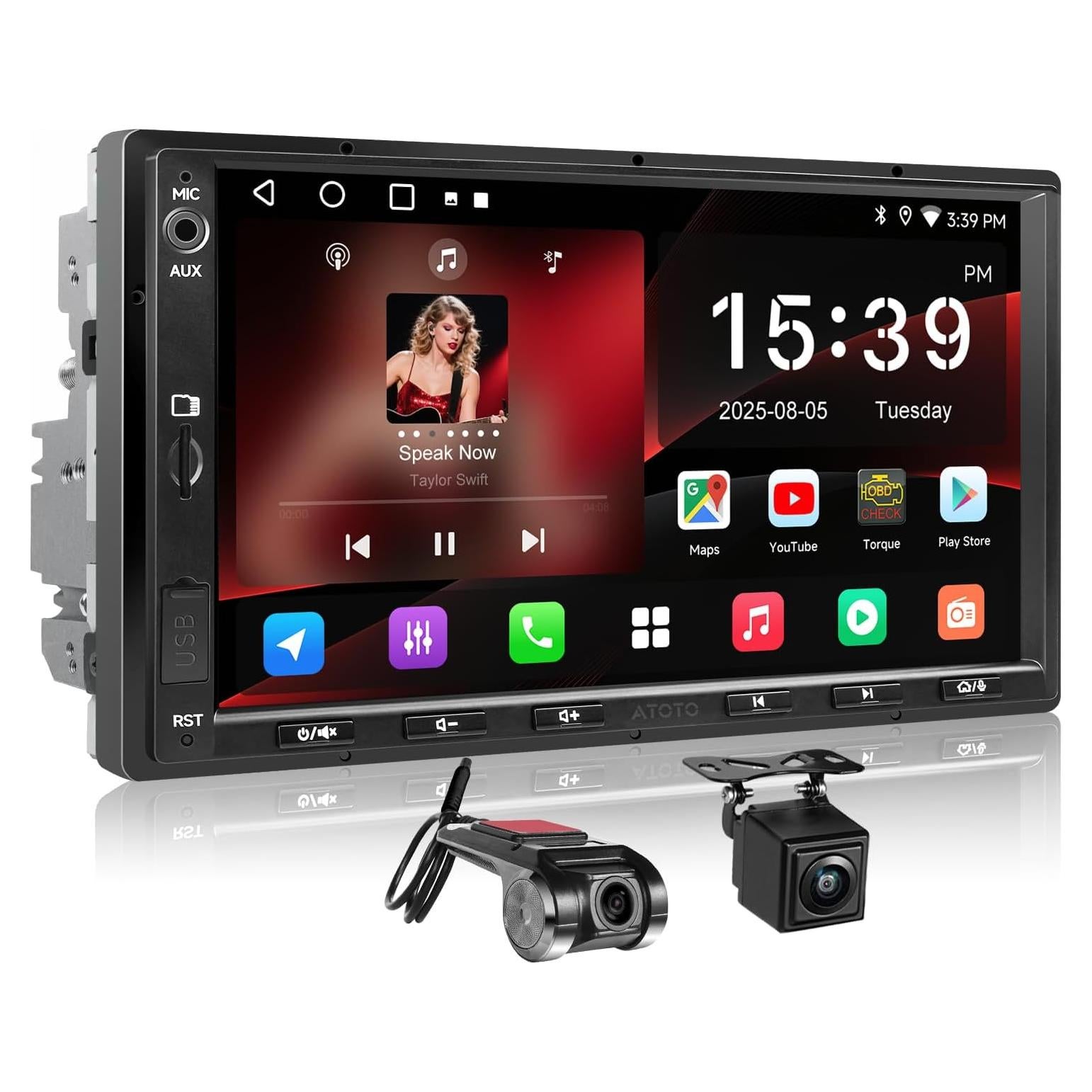 Estéreo Doble Din Android A5L 7" 2+32GB con Cámaras 1080P