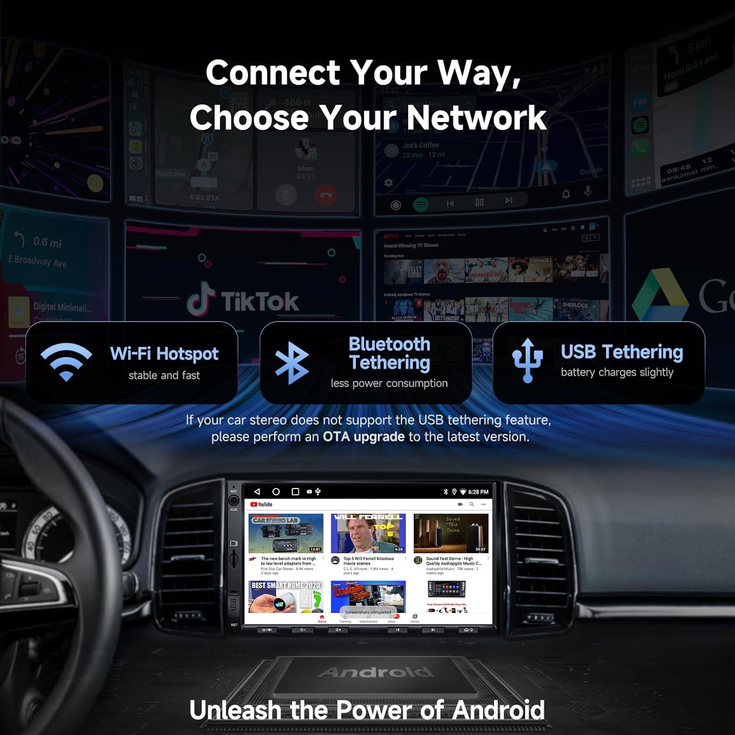 Estéreo Doble Din Android A5L 7" 2+32GB con Cámaras 1080P