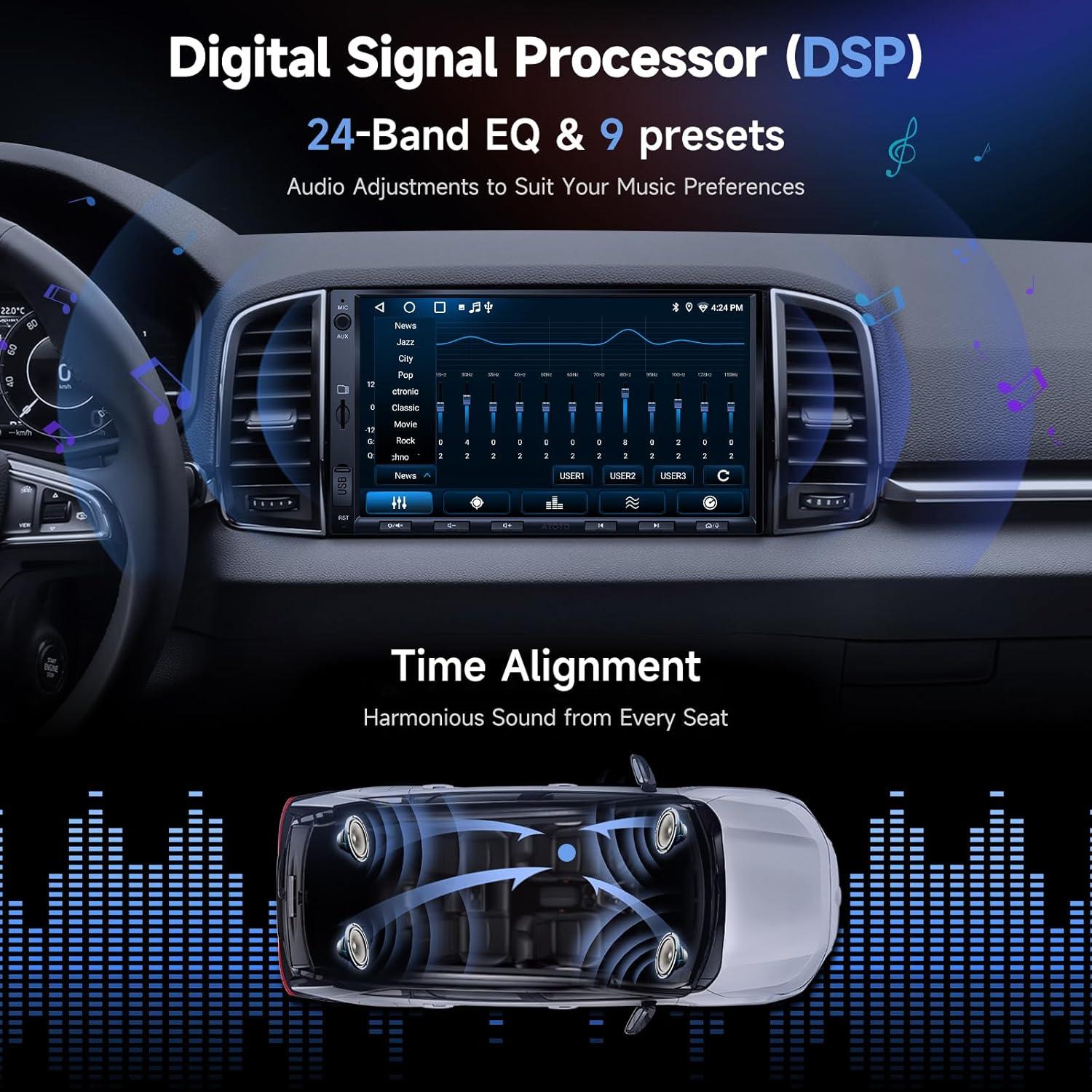 Estéreo Doble Din Android A5L 7" 2+32GB con Cámaras 1080P