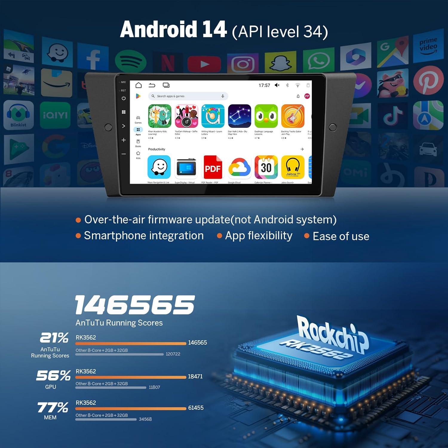 Estéreo de coche Eonon E90X7 Android 14 9" CarPlay BMW 2005-2013