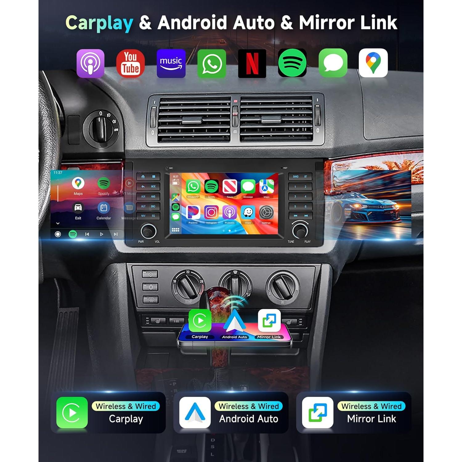 Estéreo Android 7" MAHVEC para BMW Serie 5 E39/E53 2G+64G