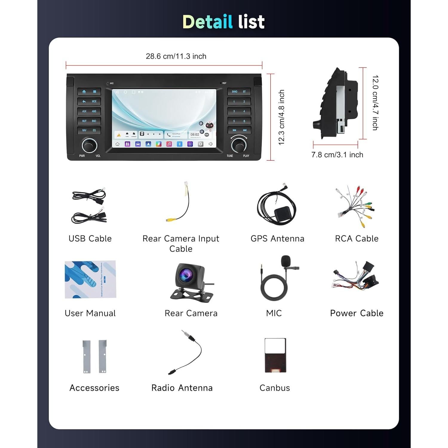 Estéreo Android 7" MAHVEC para BMW Serie 5 E39/E53 2G+64G