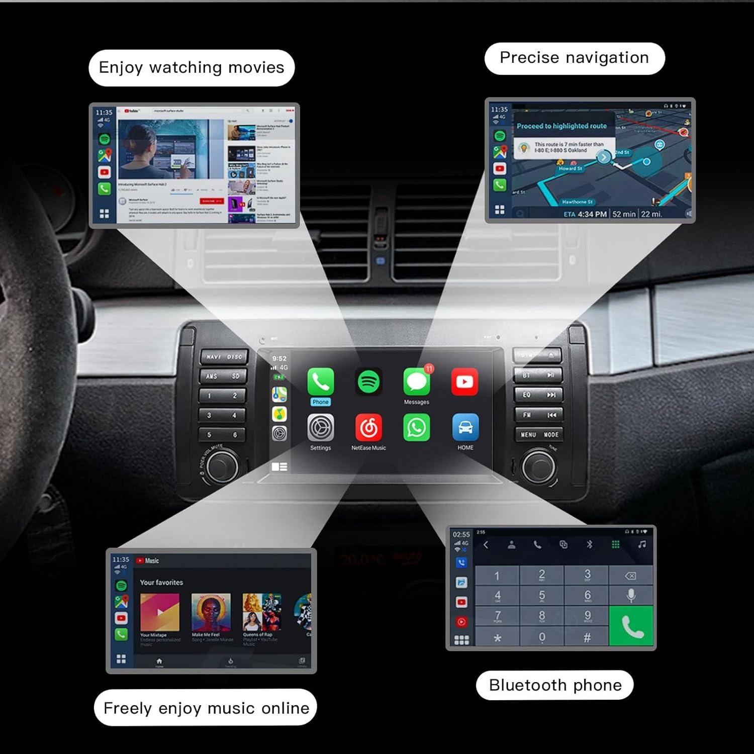 Radio de Coche Uckazy 7" Android 13 para BMW E39 1995-2002