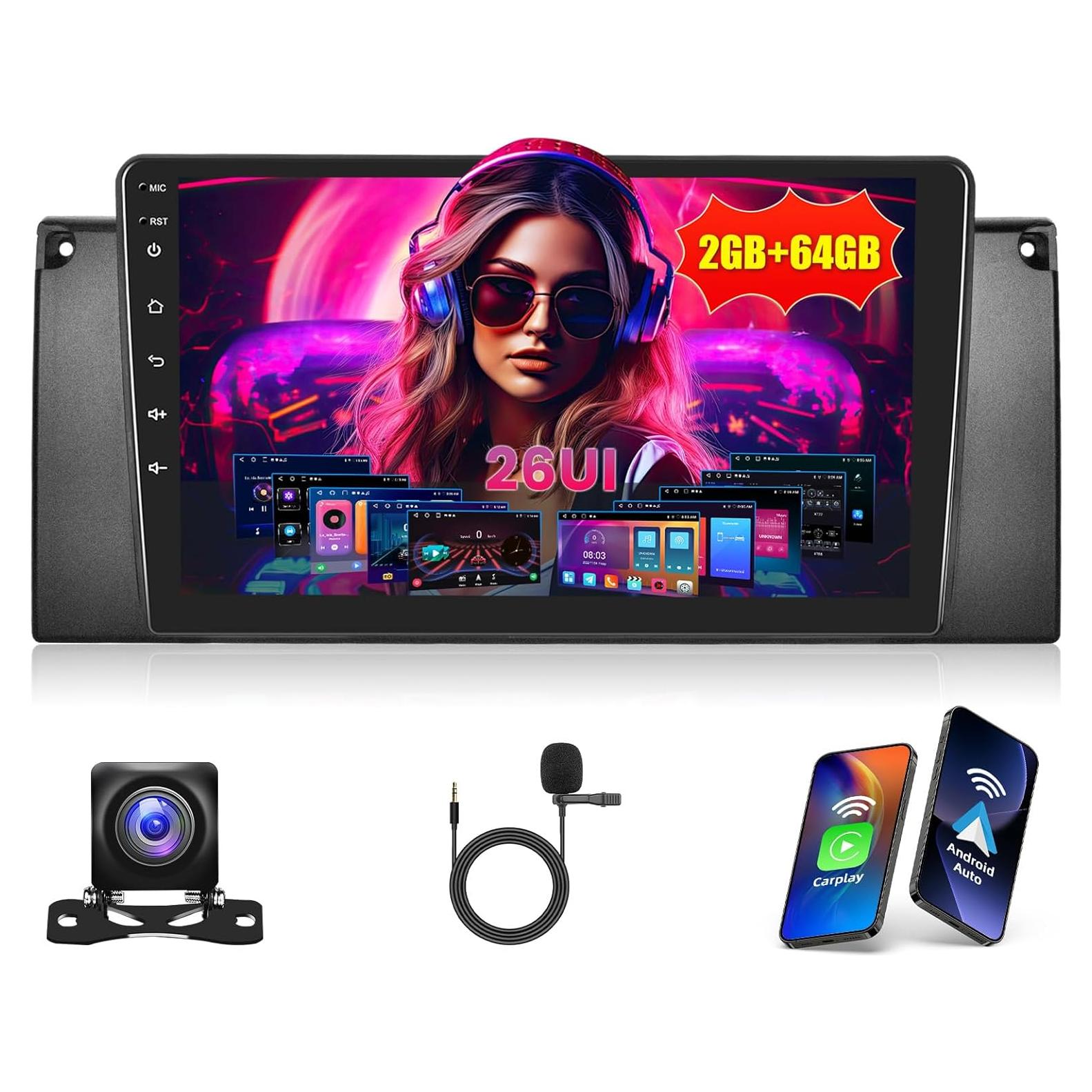 Estéreo de coche Android Inefala 9" 2G+64G para BMW E39 E53 M5