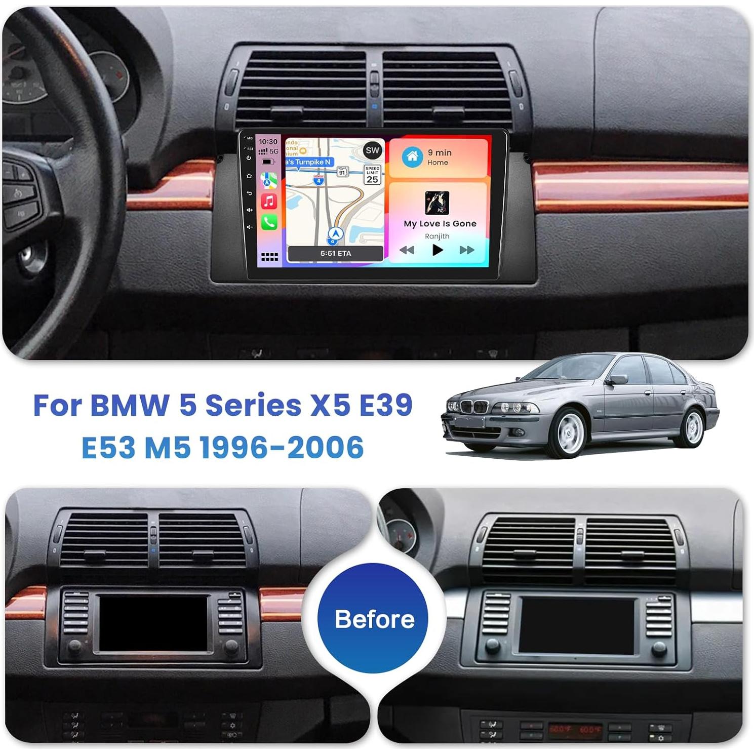 Estéreo de coche Android Inefala 9" 2G+64G para BMW E39 E53 M5