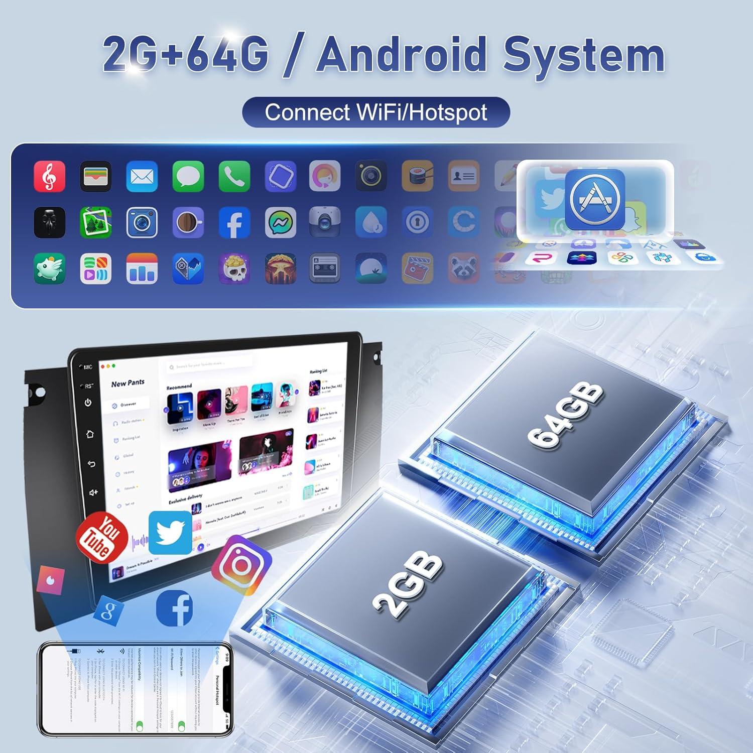 Radio de Coche Volxcereo para BMW E39 E53 M5 1999-2006 9" Android