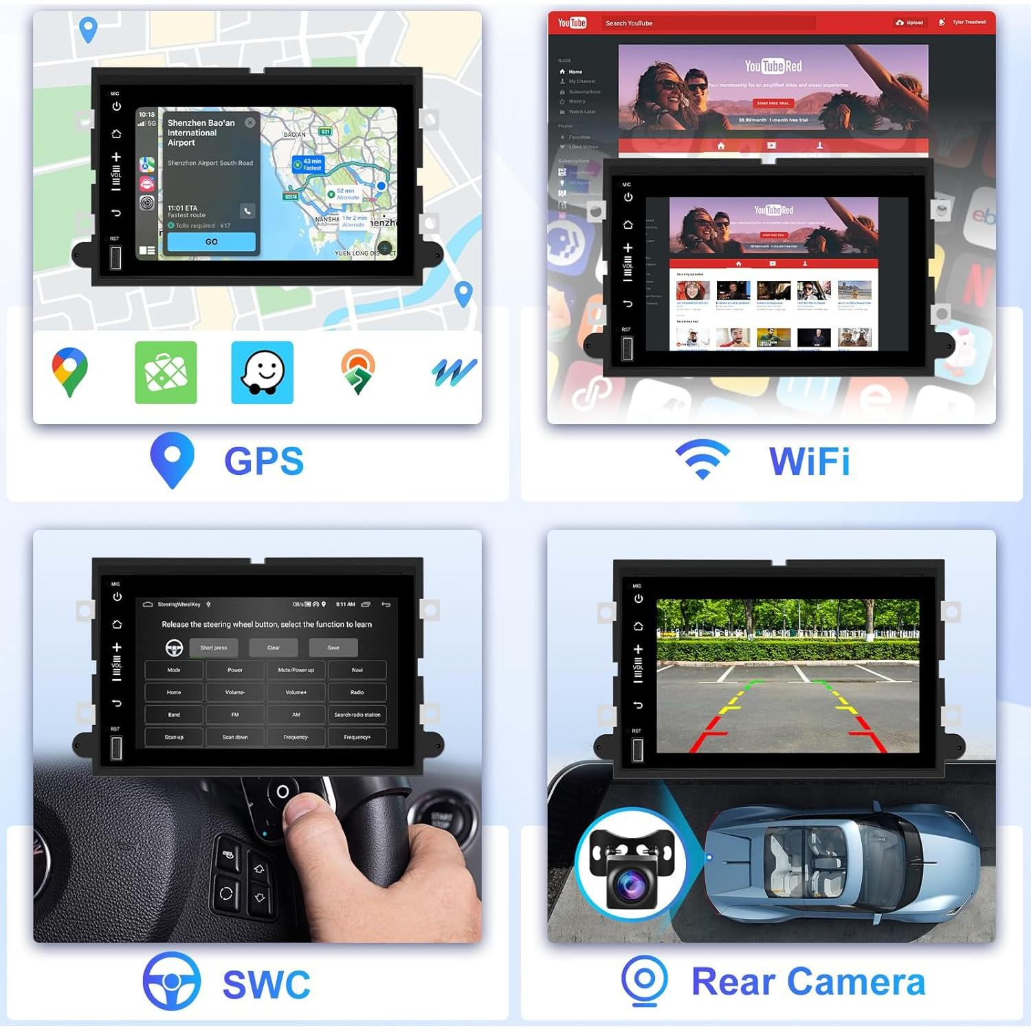 Estéreo de Coche Android 13 VECHTEL 7" 2GB 64GB para Ford