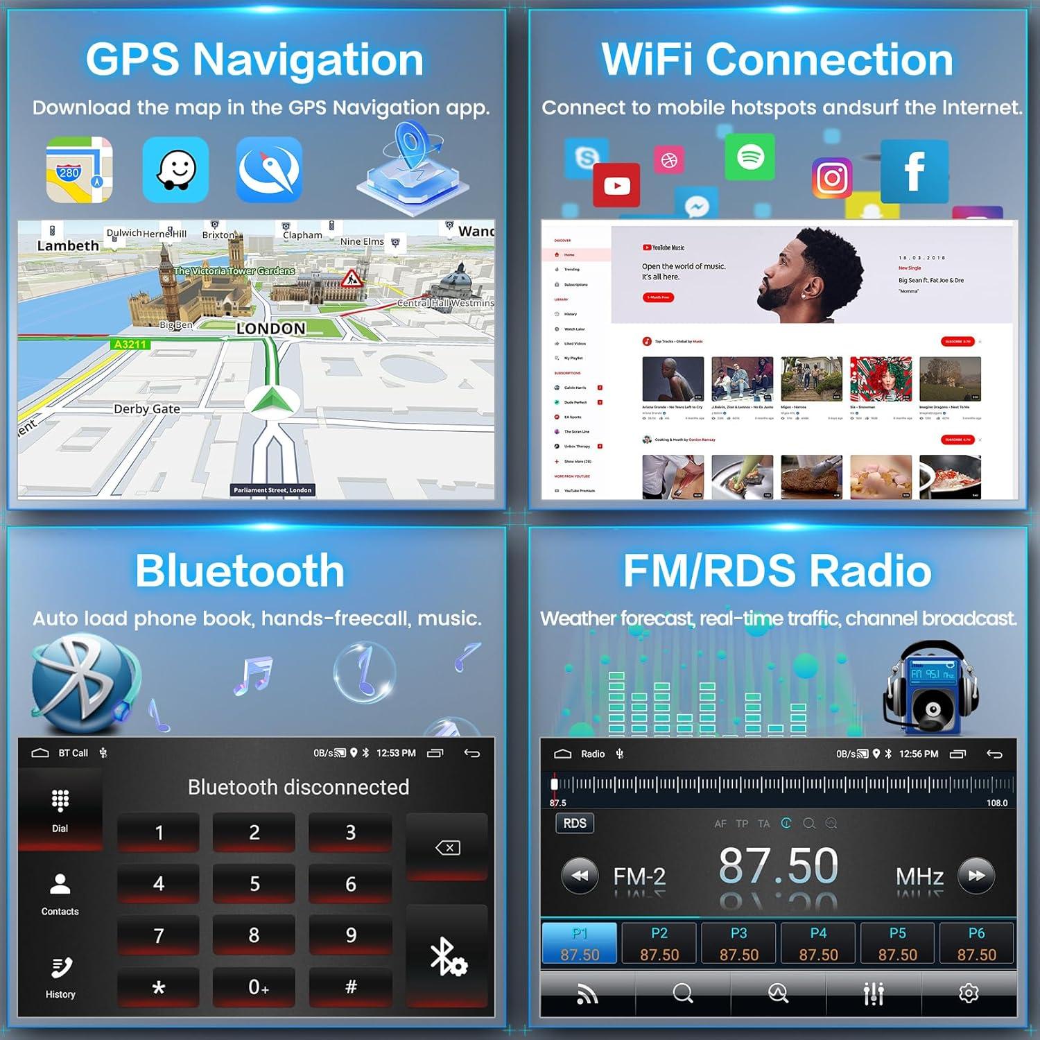 Radio de Coche Android 15 Inefala 2+64GB para Mitsubishi Lancer 2008-2017