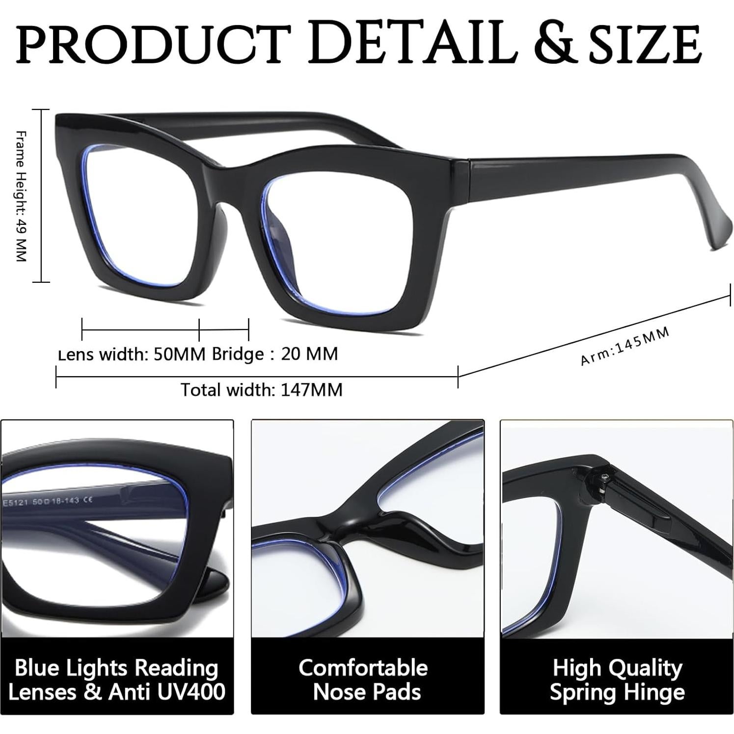 Gafas de Lectura Hubeye 1.25 Dioptrías con Bloqueo Luz Azul