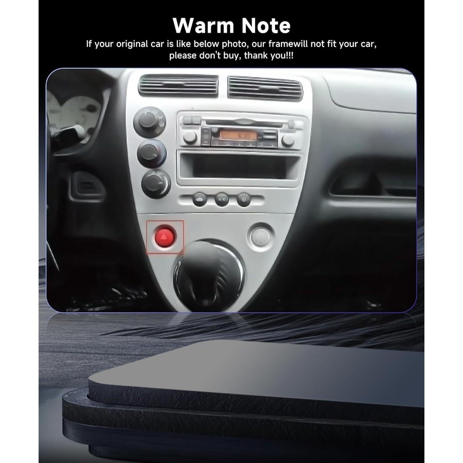 Estéreo de coche Podofo 9" con CarPlay y Android Auto para Honda Civic 2001-2005